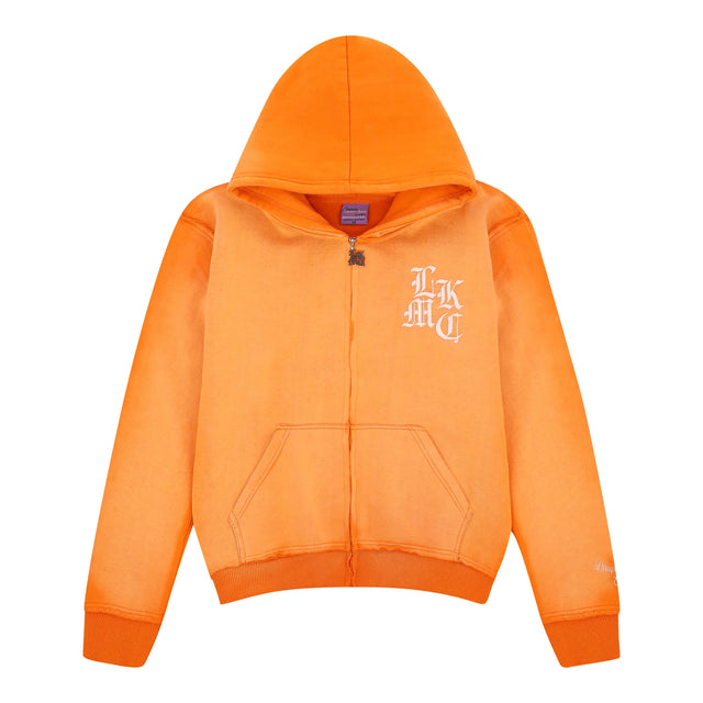 LUKAMACHAIN Distressed Zip Hoodie Orange (limited edition)