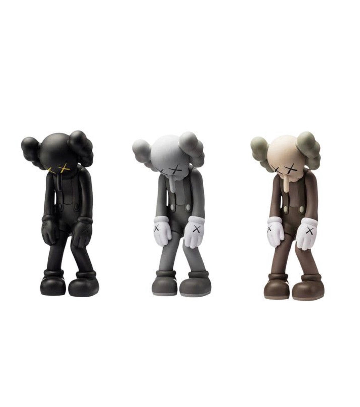 KAWS Small Lie Companion Vinyl Figure Black / Grey / Brown set