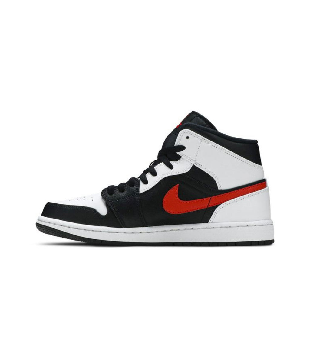 Air Jordan 1 Mid Black Chile Red White