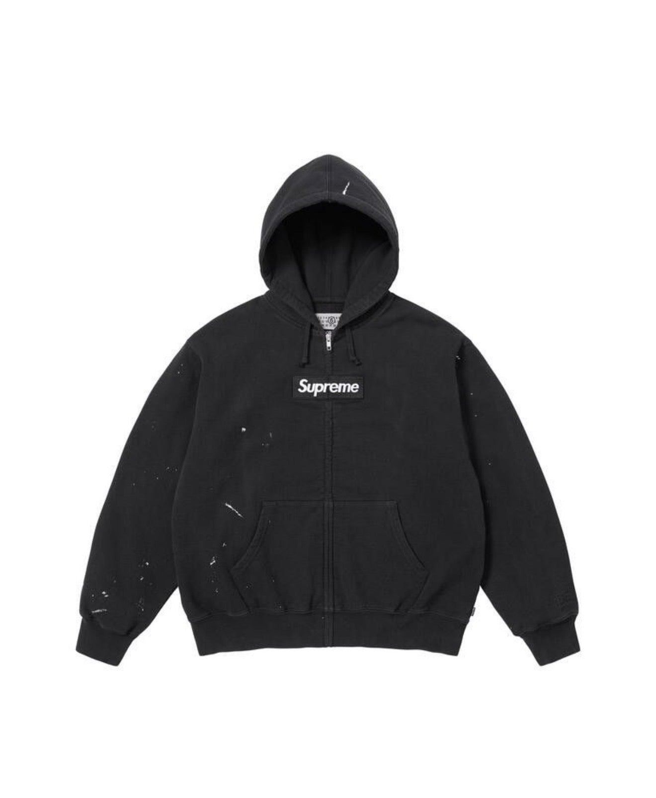 Supreme MM6 Maison Margiela Box Logo Zip Up Hooded Sweatshirt Black