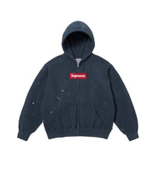 Supreme MM6 Maison Margiela Box Logo Zip Up Hooded Sweatshirt Navy