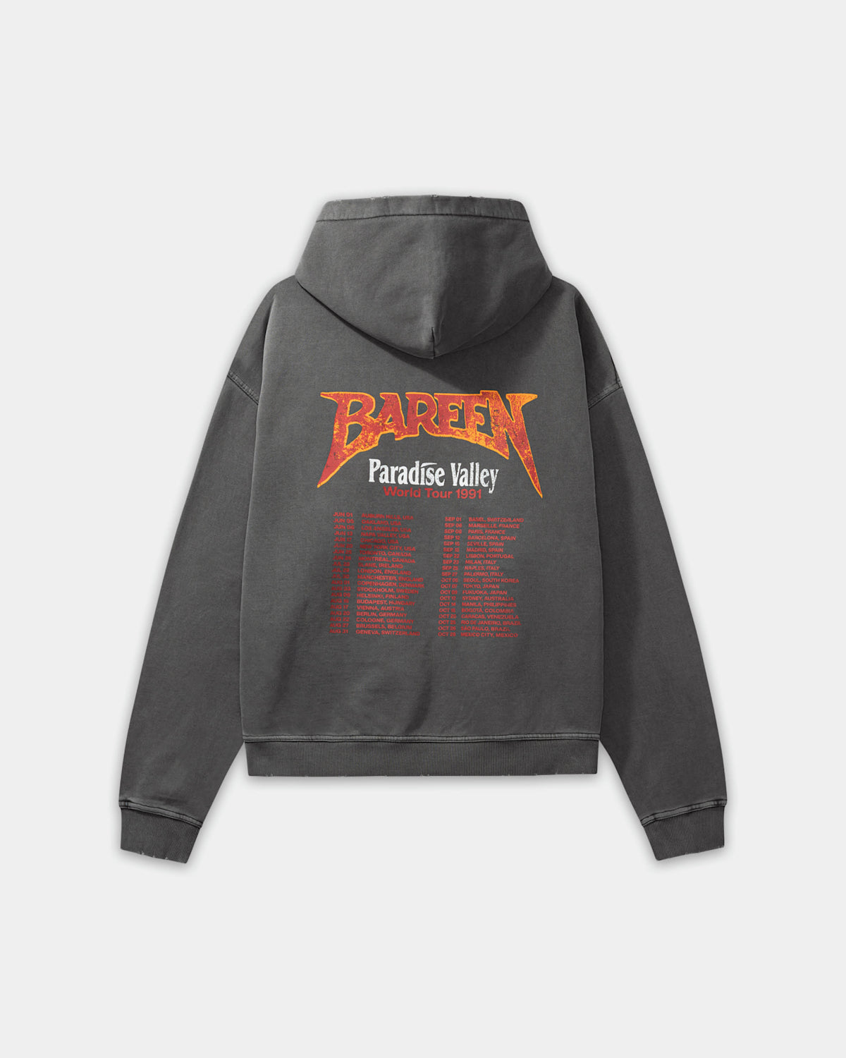 Bareen World Tour Oversized Hoodie Washed Black