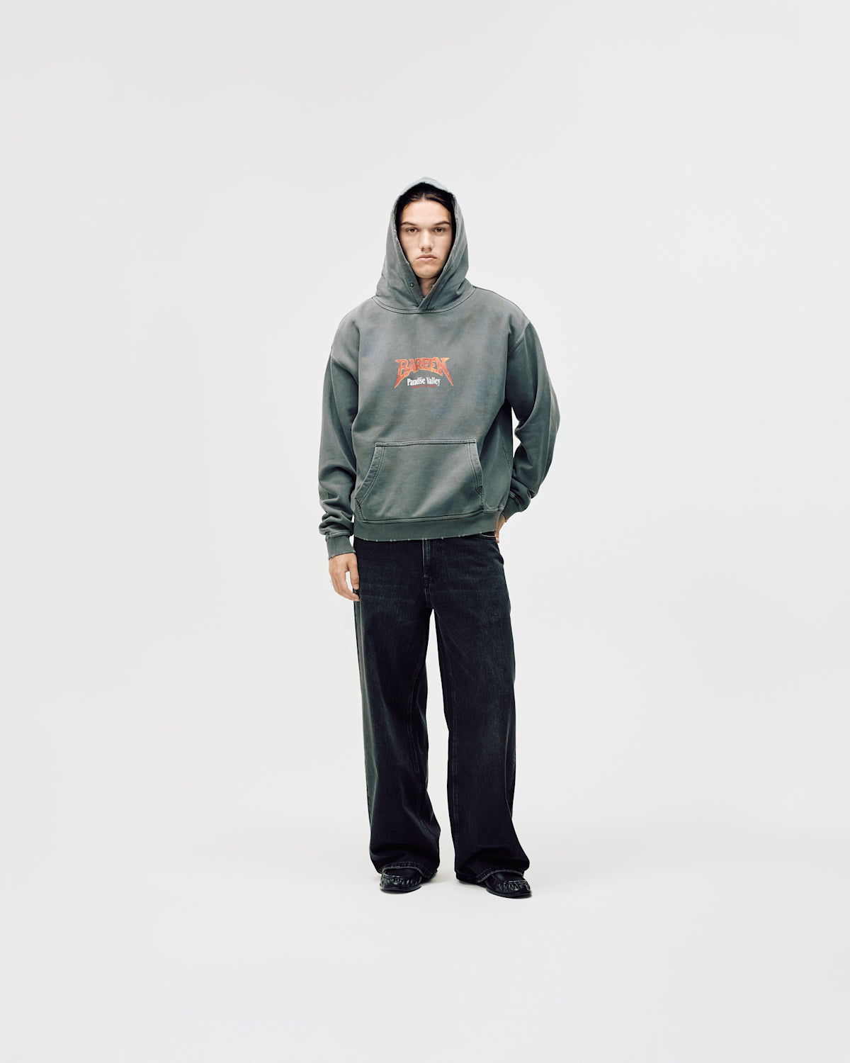 Bareen World Tour Oversized Hoodie Washed Black