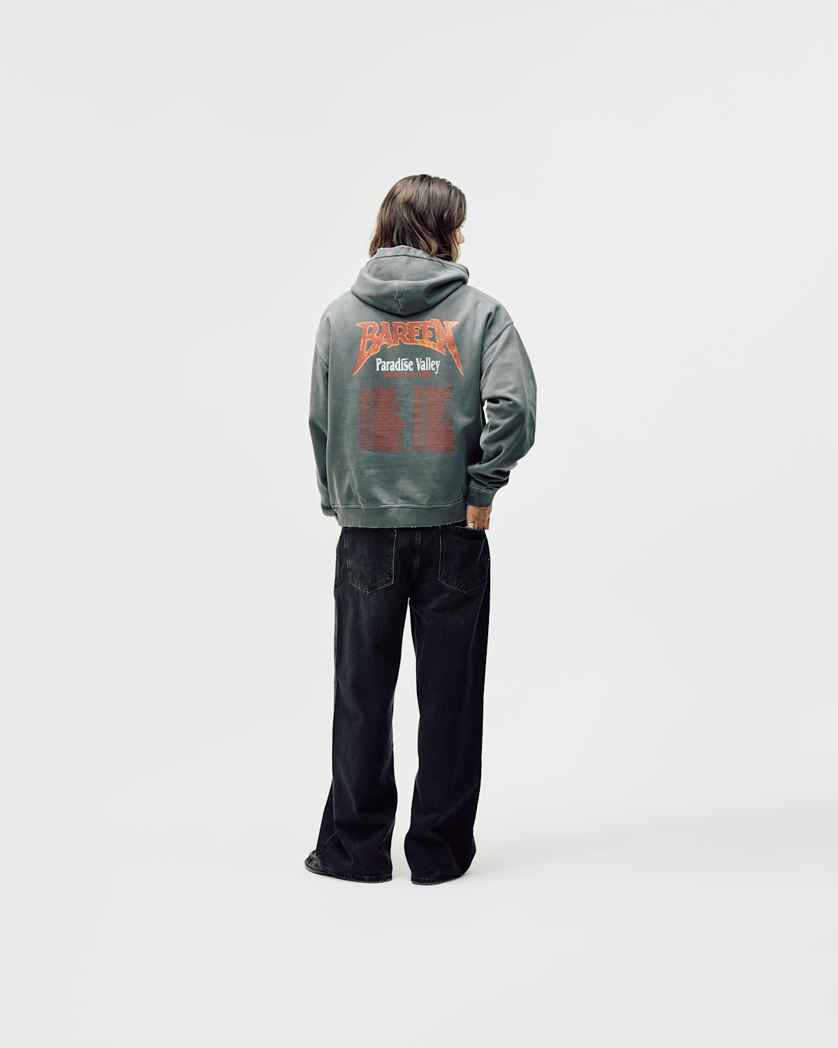 Bareen World Tour Oversized Hoodie Washed Black