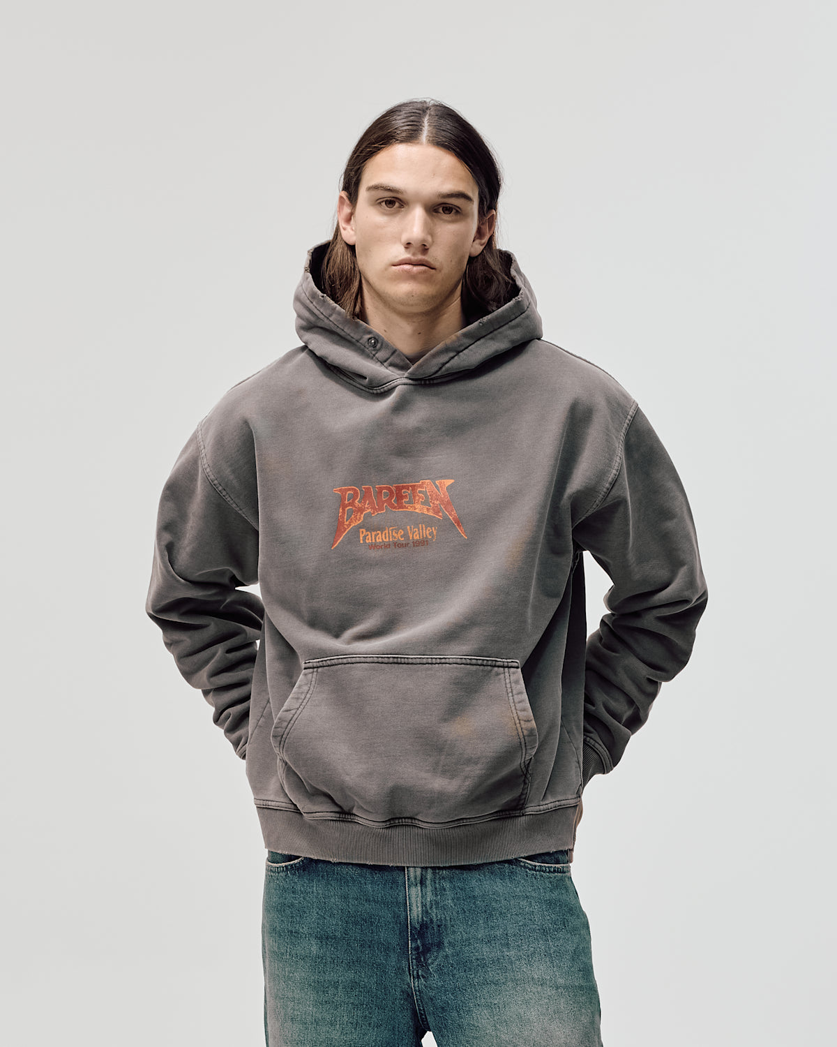 Bareen World Tour Oversized Hoodie Washed Brown