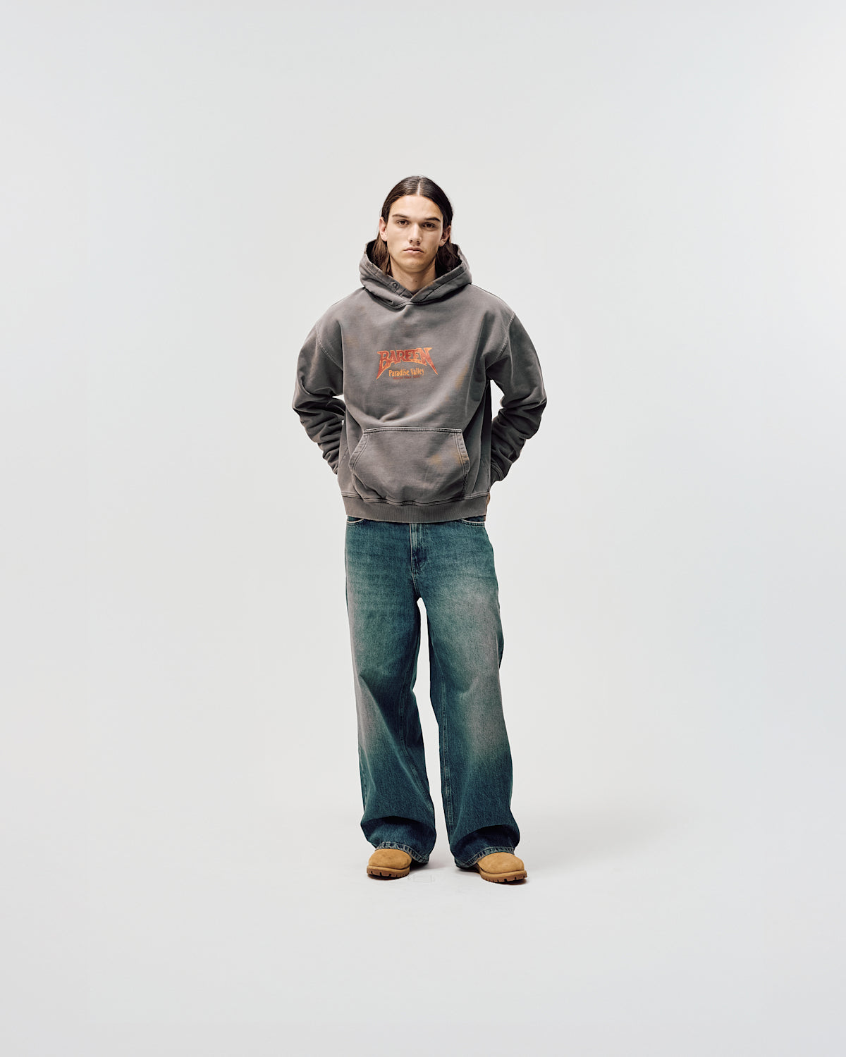 Bareen World Tour Oversized Hoodie Washed Brown