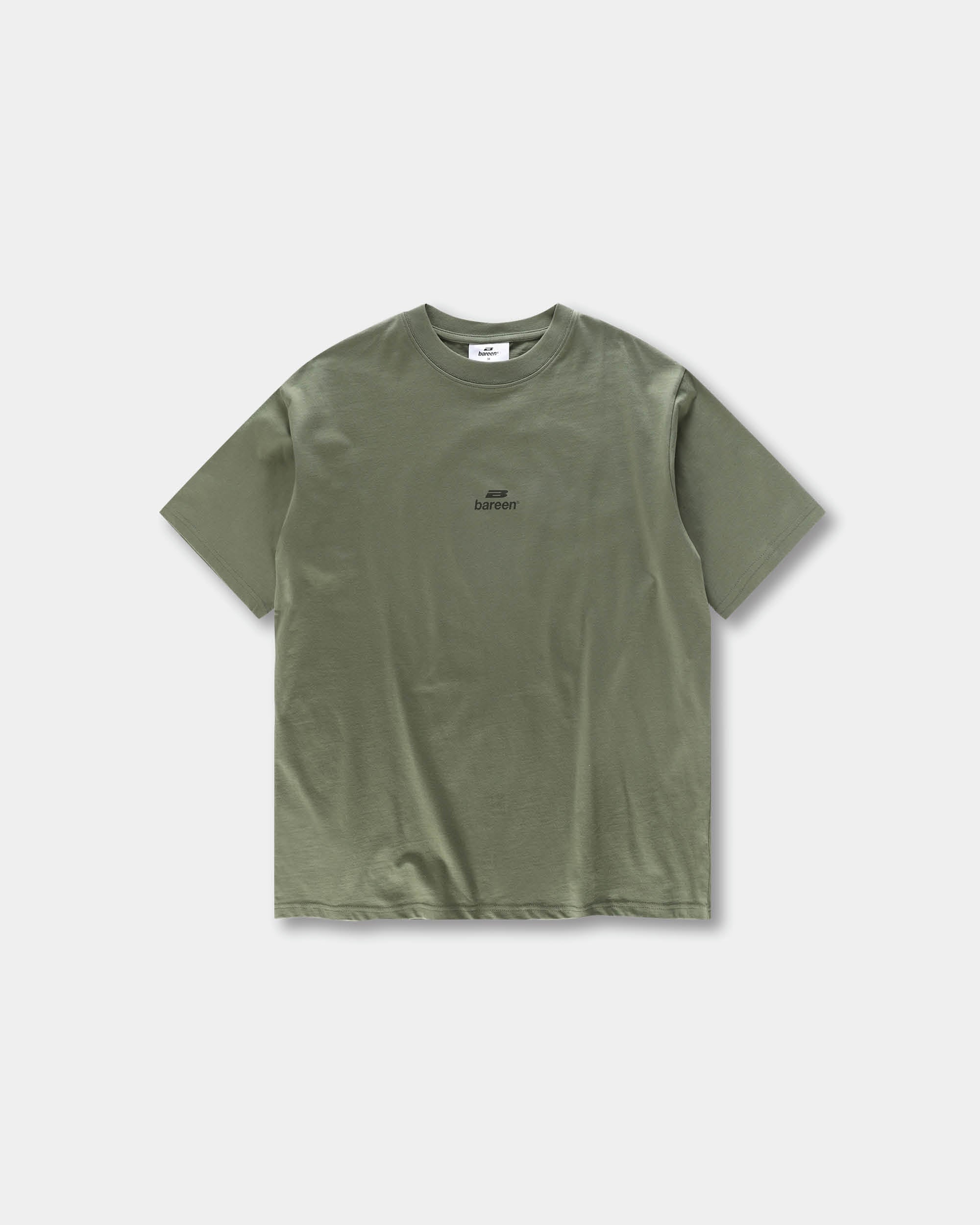 Bareen Box fit T-shirt Logo Olive Green