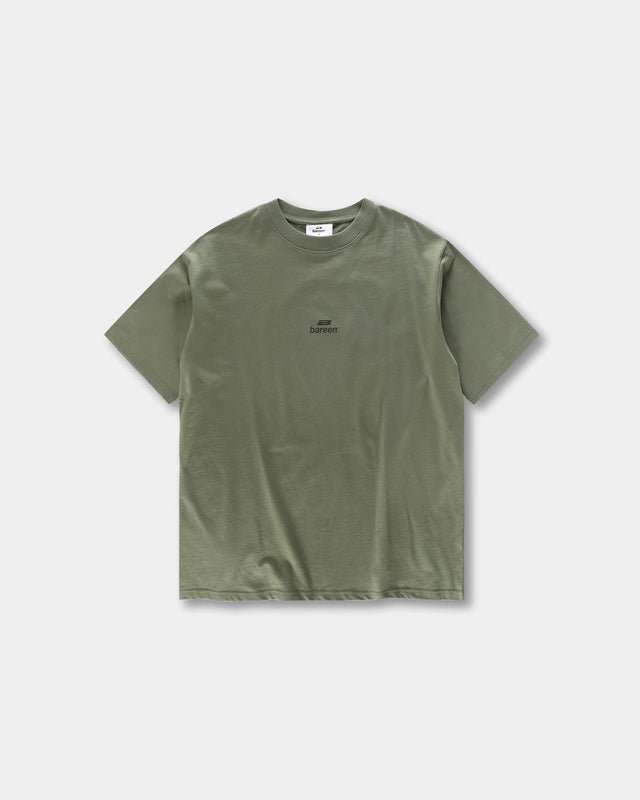 Bareen Box fit T-shirt Logo Olive Green