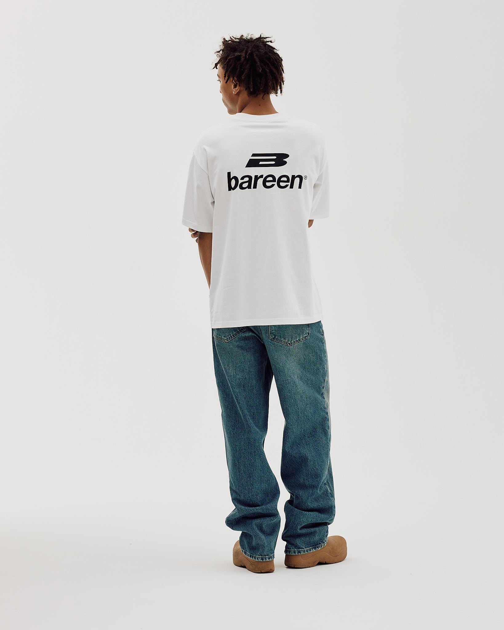 Bareen Box fit T-shirt Logo White