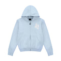 LUKAMACHAIN ​​Distressed Zip Hoodie Baby Blue