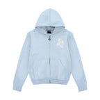 LUKAMACHAIN ​​Distressed Zip Hoodie Baby Blue