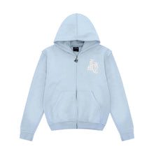 LUKAMACHAIN  Distressed Zip Hoodie Baby Blue