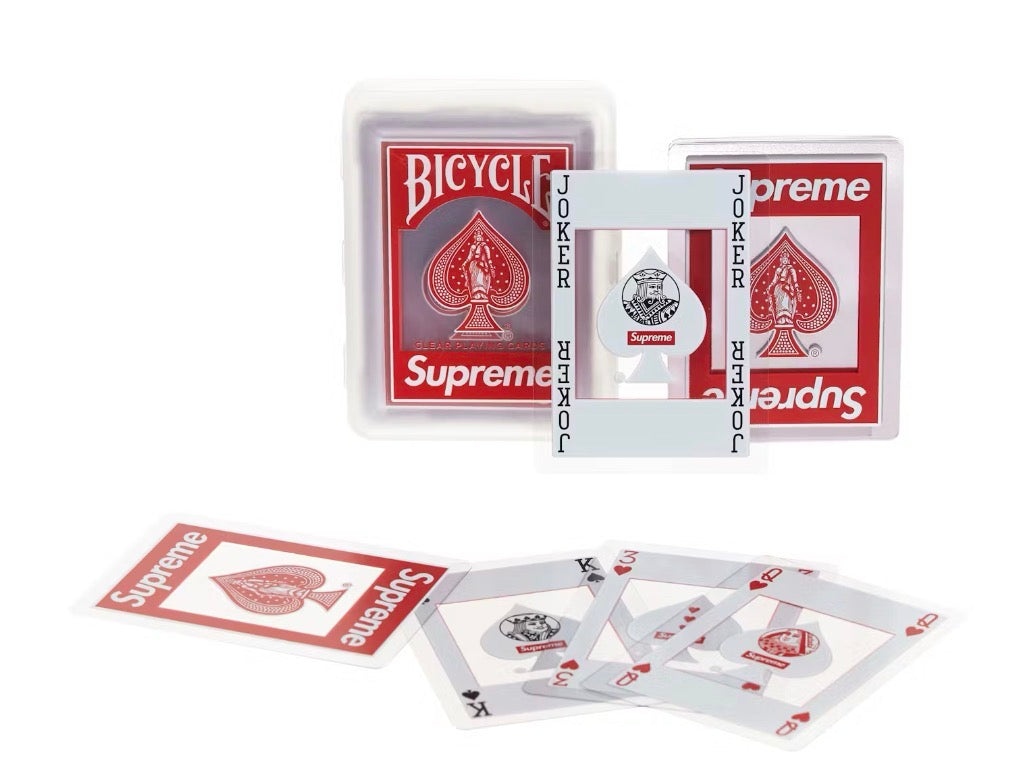 Supreme Bicycle Clear Playing Cards Red