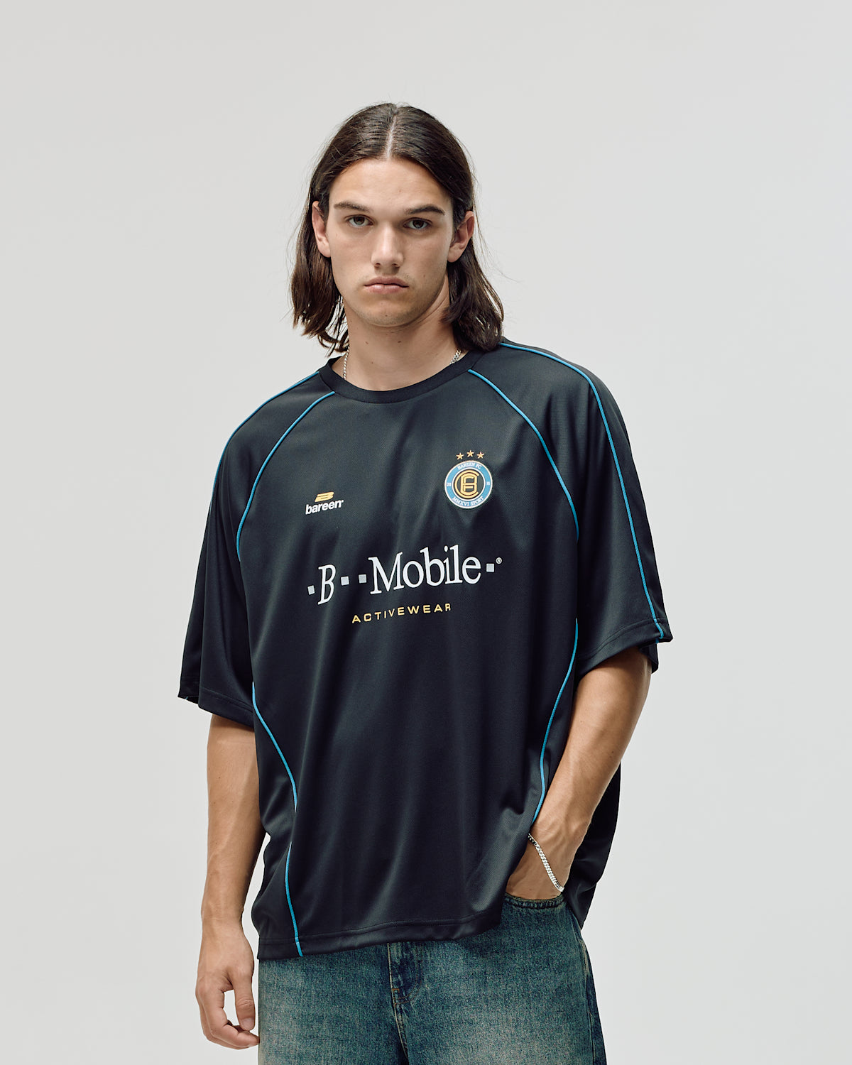 Short Sleeve Football Jersey - Black