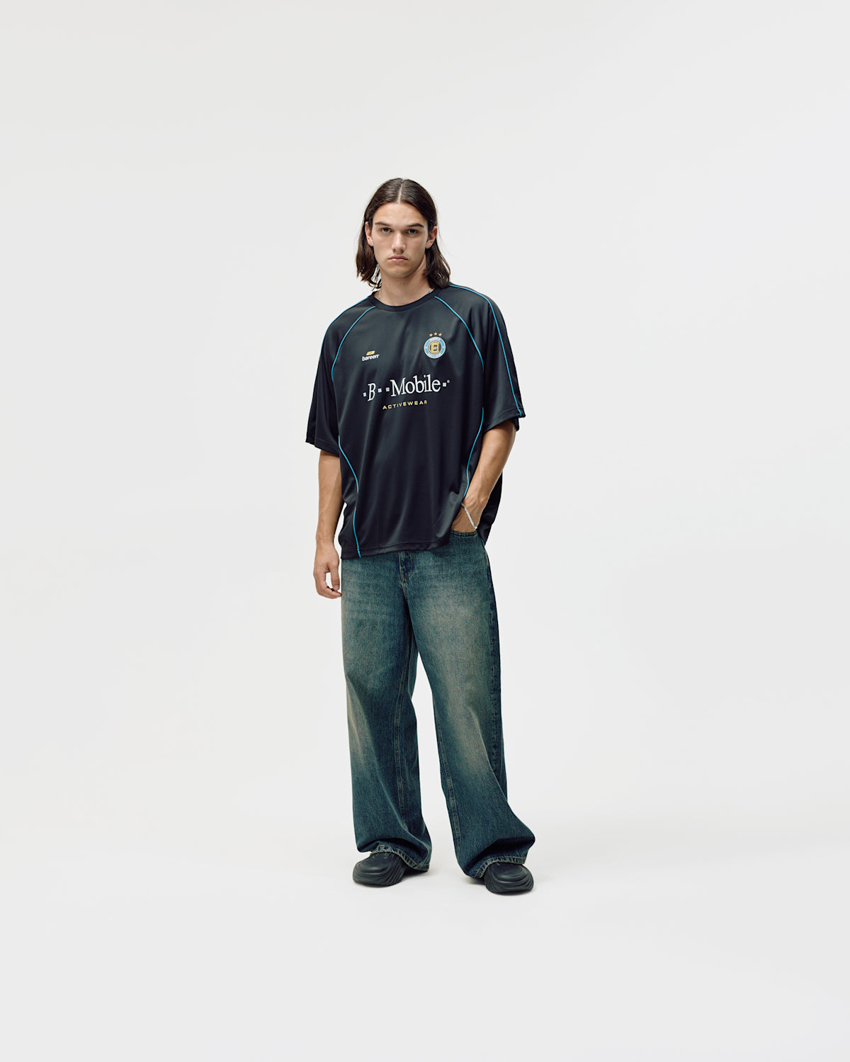 Short Sleeve Football Jersey - Black