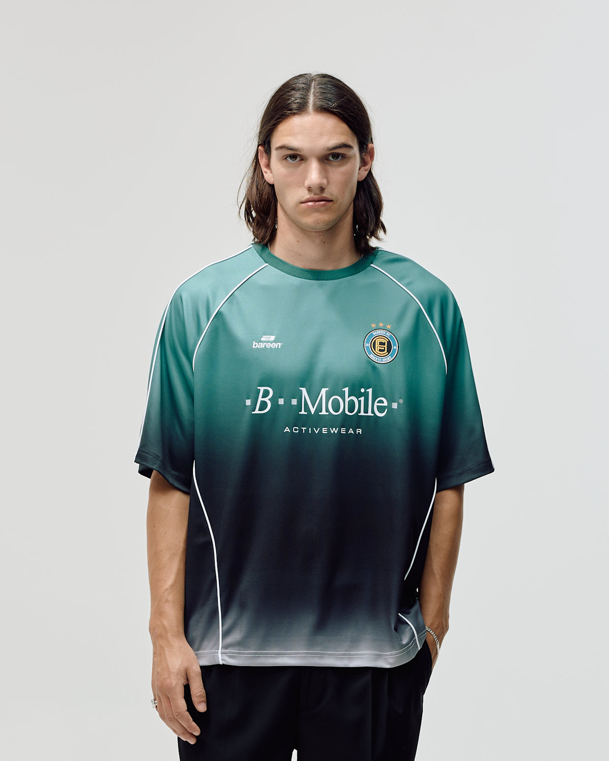 Bareen Short Sleeve Football Jersey - Teal Gradient