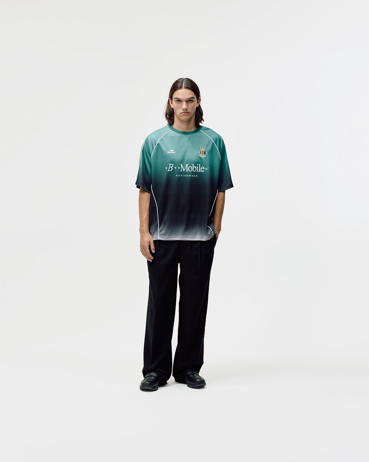 Bareen Short Sleeve Football Jersey - Teal Gradient