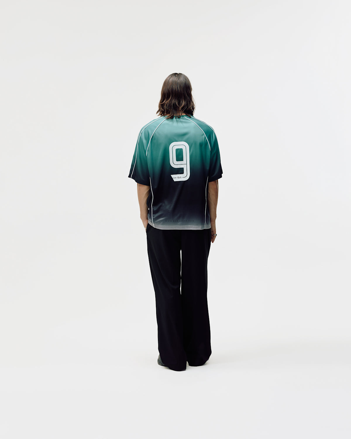 Bareen Short Sleeve Football Jersey - Teal Gradient