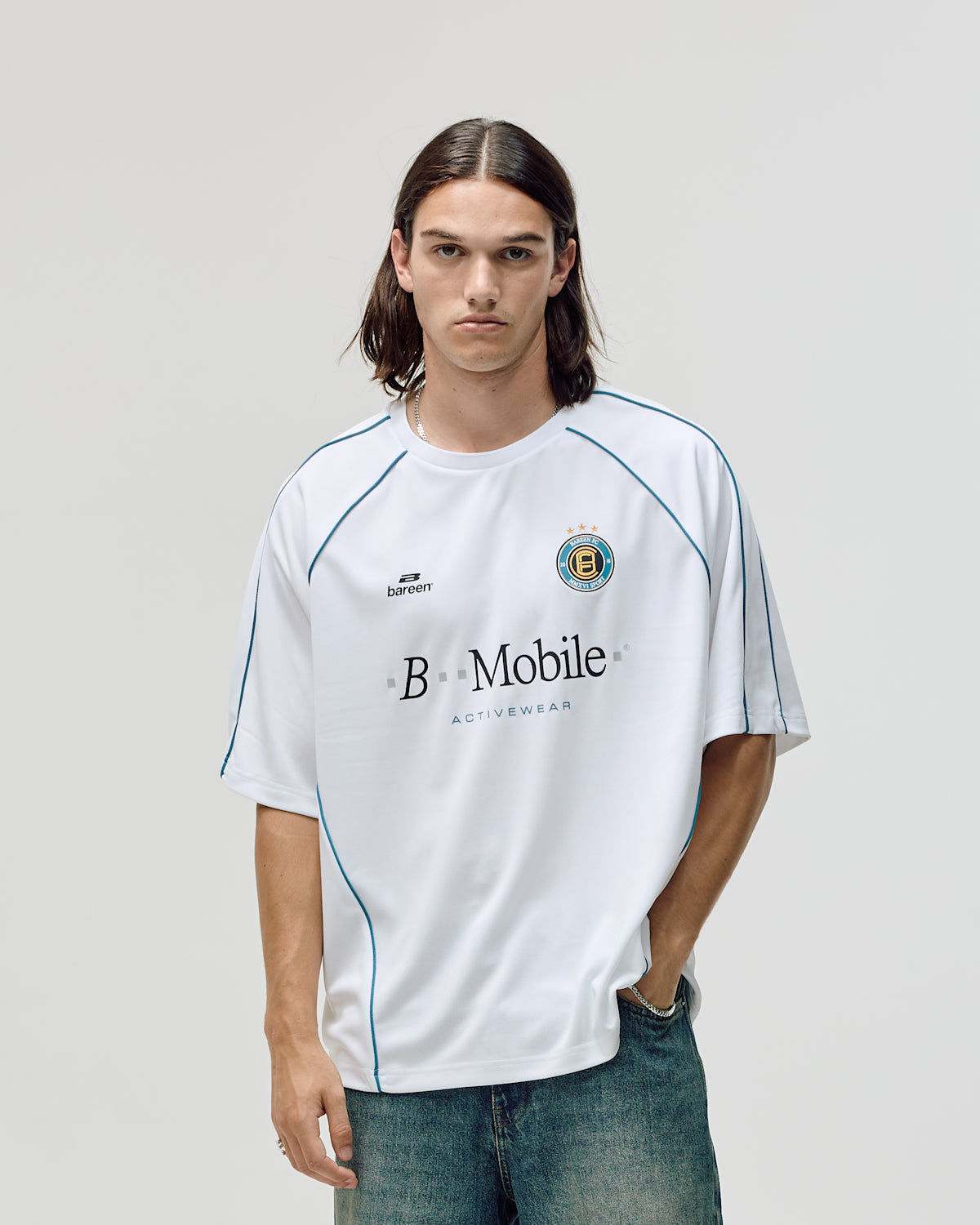 Bareen Short Sleeve Football Jersey - White