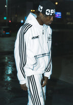 LUKAMACHAIN ​​ZIP HOODIE STRIPED - WHITE