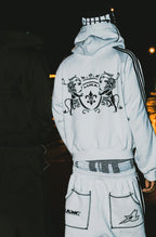 LUKAMACHAIN ​​ZIP HOODIE STRIPED - WHITE
