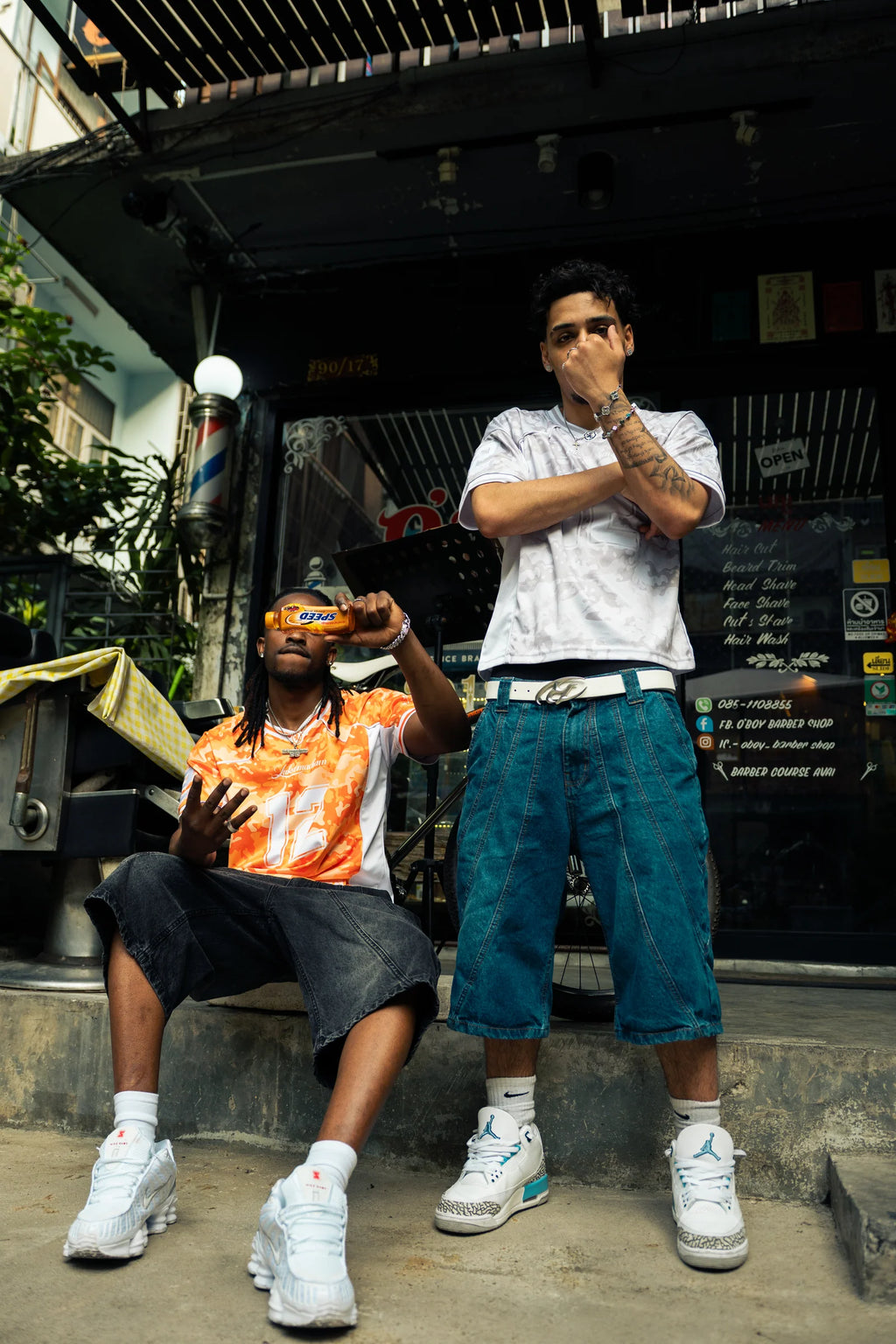 LUKAMACHAIN Panel Jorts Blue