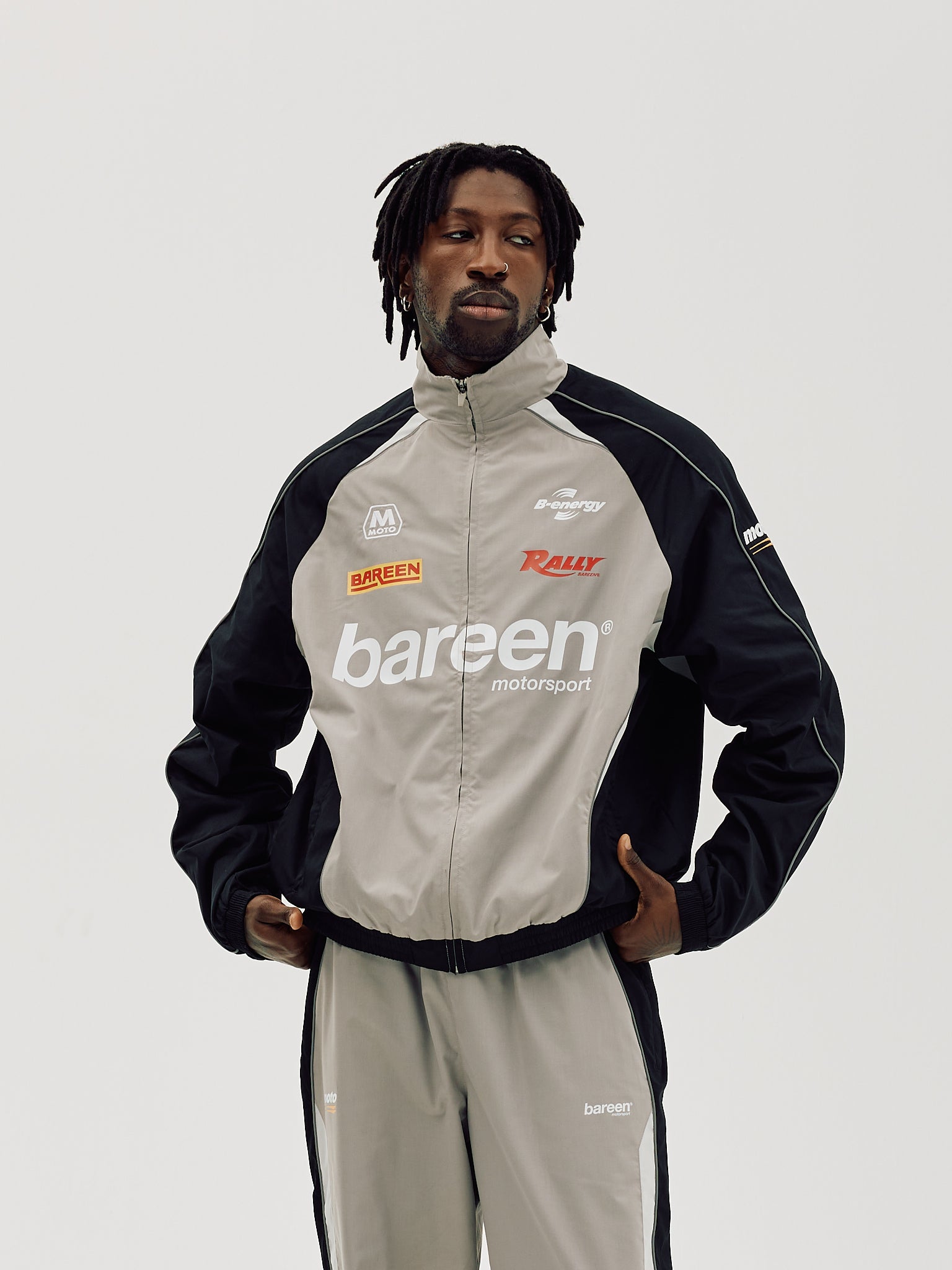 Bareen Oversize Track Jacket Ghost Grey