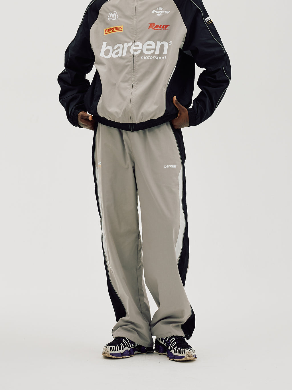 Bareen Oversize Track Pants Ghost Grey