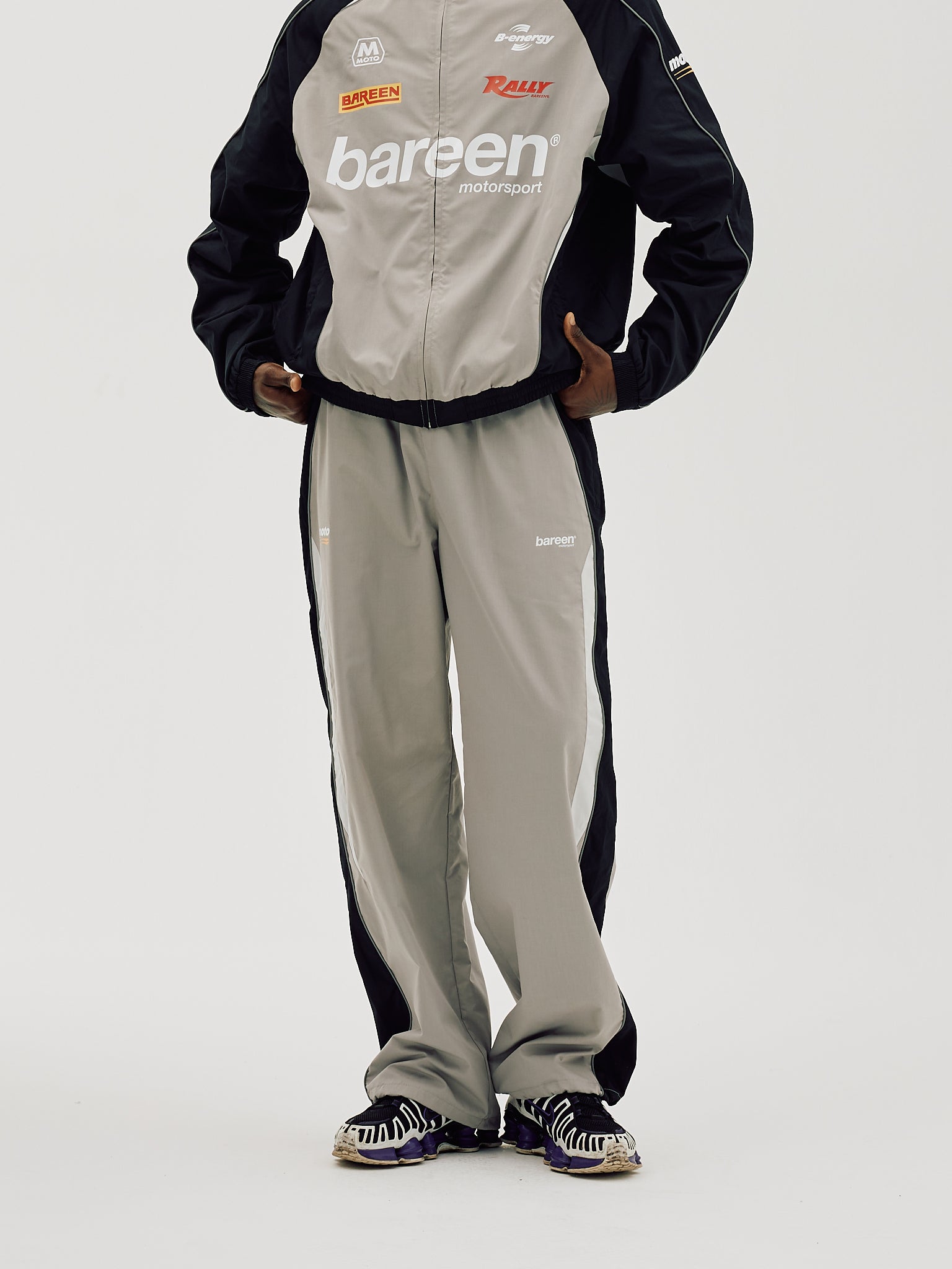 Bareen Oversize Track Pants Ghost Grey