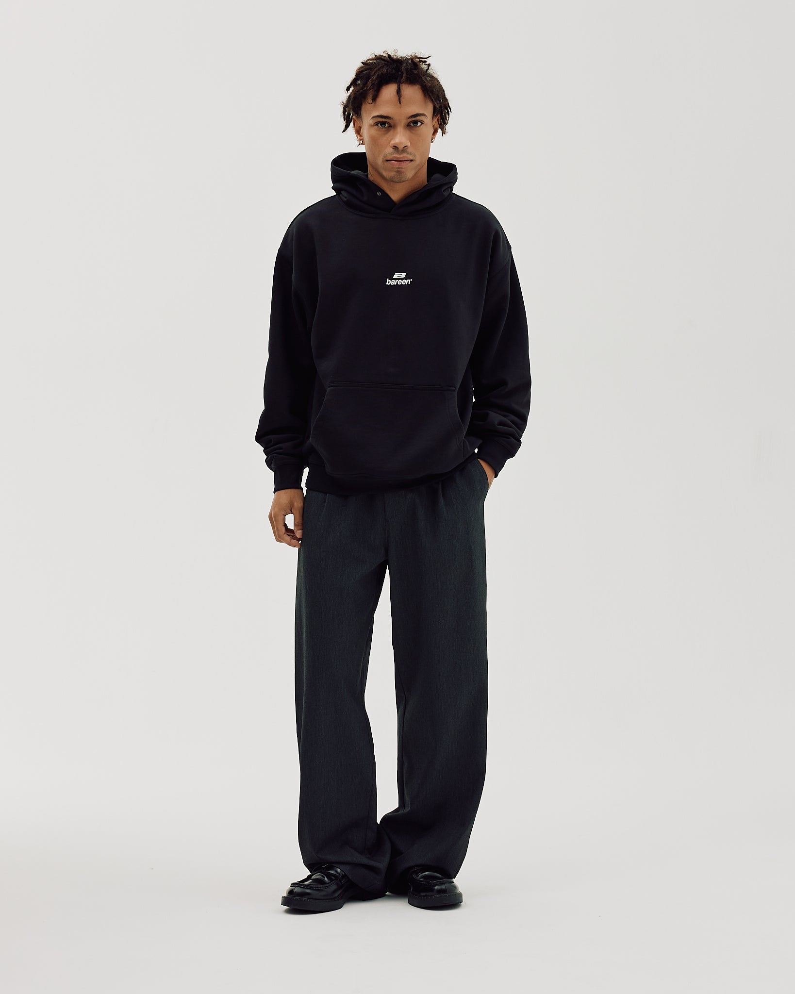 Bareen Oversized Hoodie Logo Black