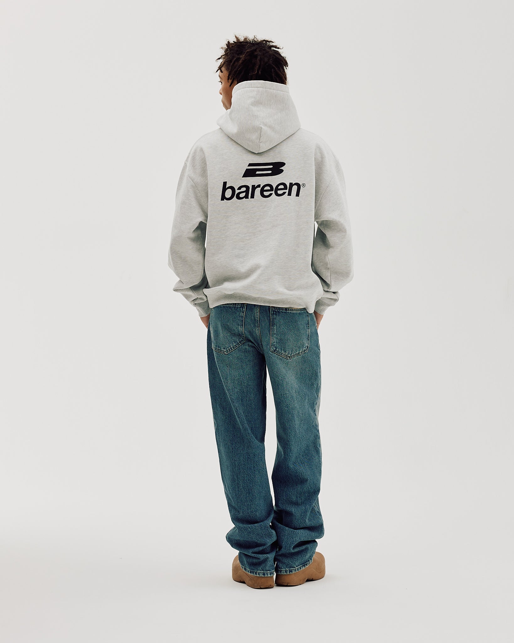 Bareen Oversized Hoodie Logo Cloudy Grey