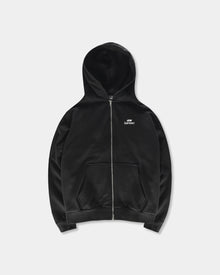 Bareen Oversized Zip Hoodie Logo Black
