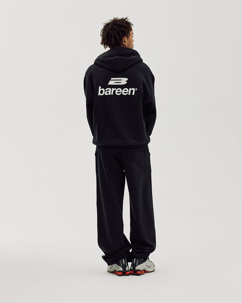 Bareen Oversized Zip Hoodie Logo Black