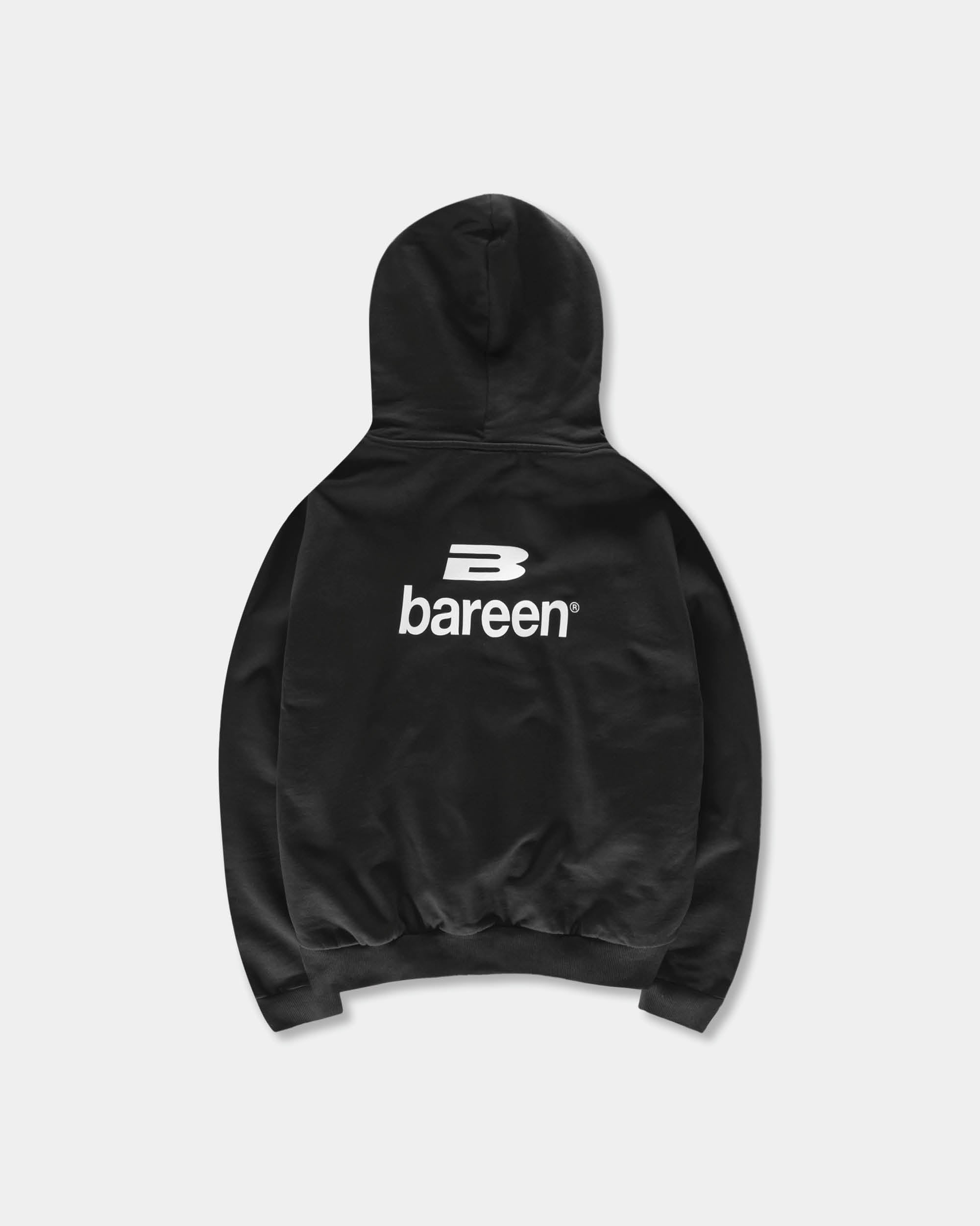 Bareen Oversized Zip Hoodie Logo Black