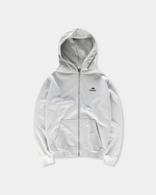 Bareen Oversized Zip Hoodie Logo Cloudy Grey