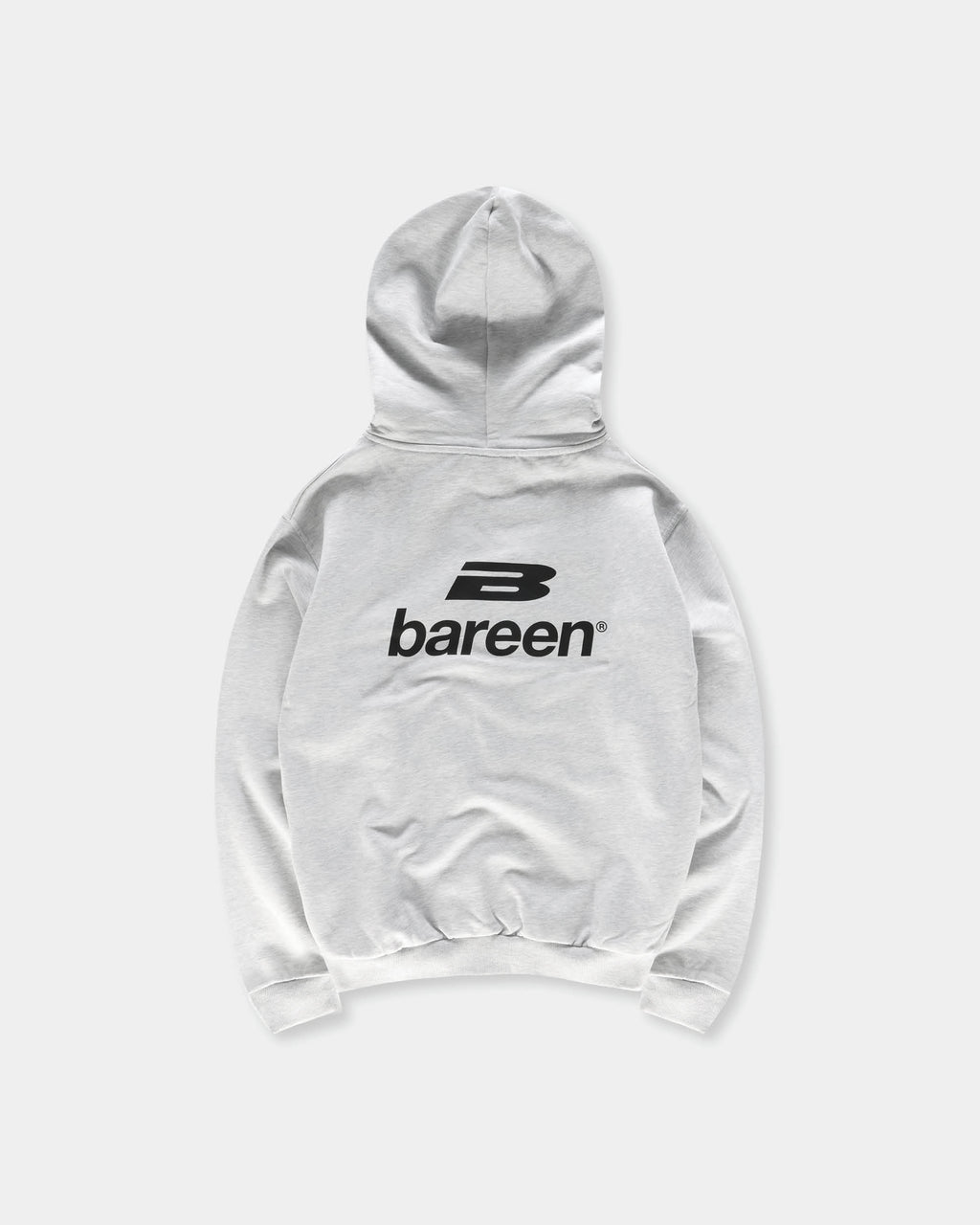 Bareen Oversized Zip Hoodie Logo Cloudy Grey