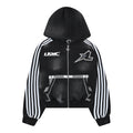 LUKAMACHAIN ZIP HOODIE STRIPED - BLACK
