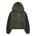LUKAMACHAIN ZIP HOODIE STRIPED - ARMY GREEN