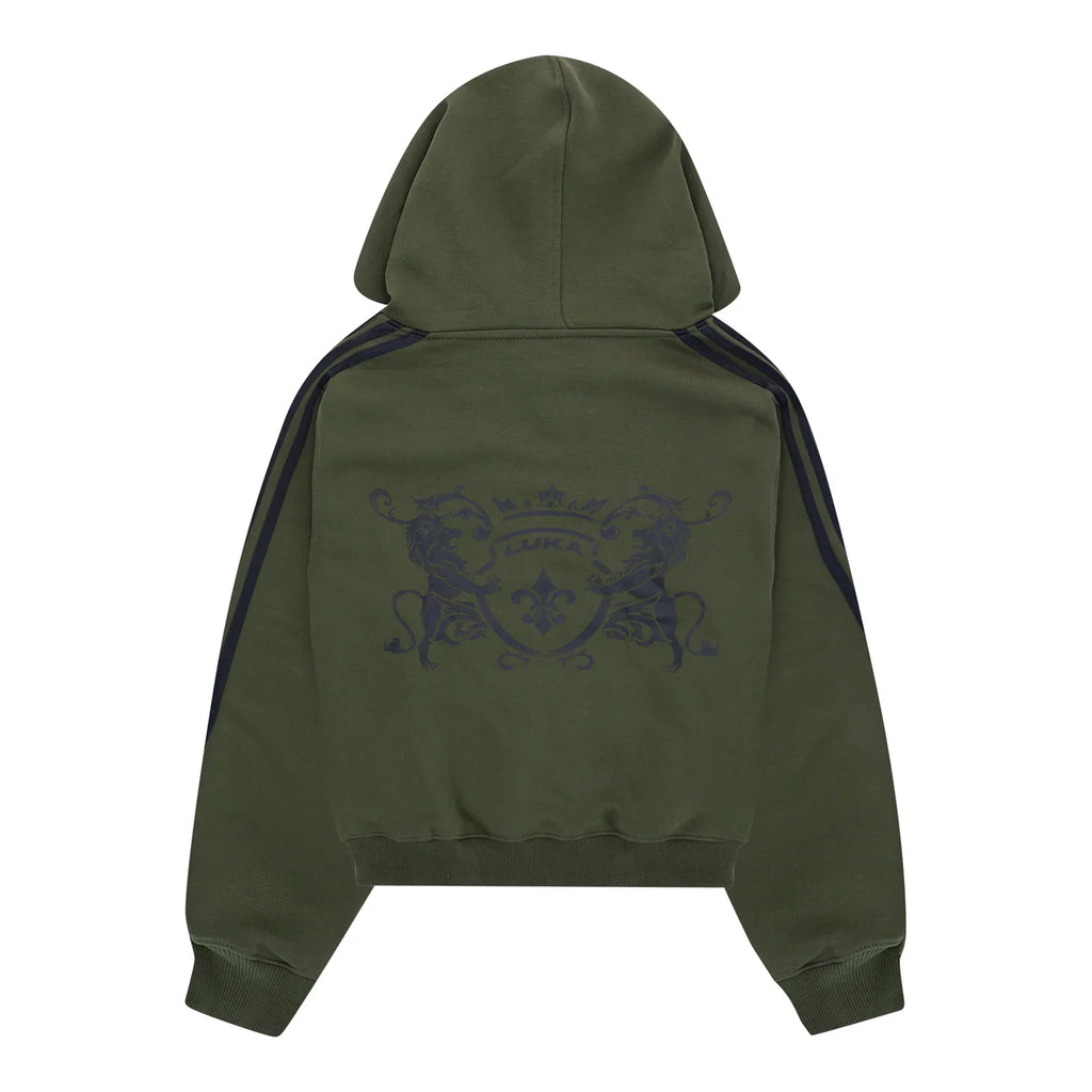 LUKAMACHAIN ZIP HOODIE STRIPED - ARMY GREEN