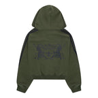 LUKAMACHAIN ZIP HOODIE STRIPED - ARMY GREEN