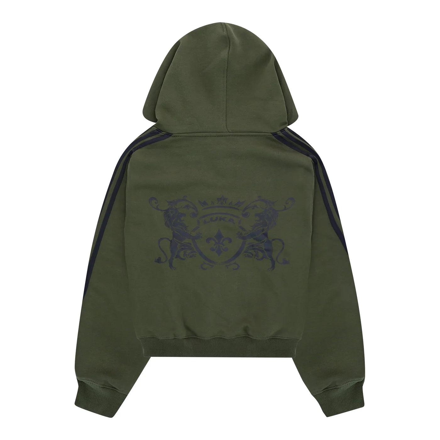 LUKAMACHAIN ZIP HOODIE STRIPED - ARMY GREEN