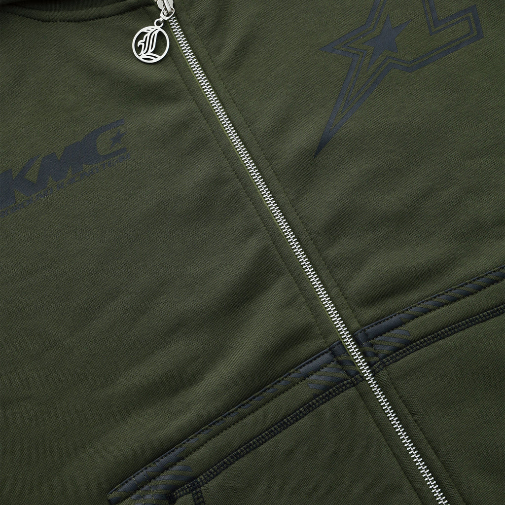 LUKAMACHAIN ZIP HOODIE STRIPED - ARMY GREEN
