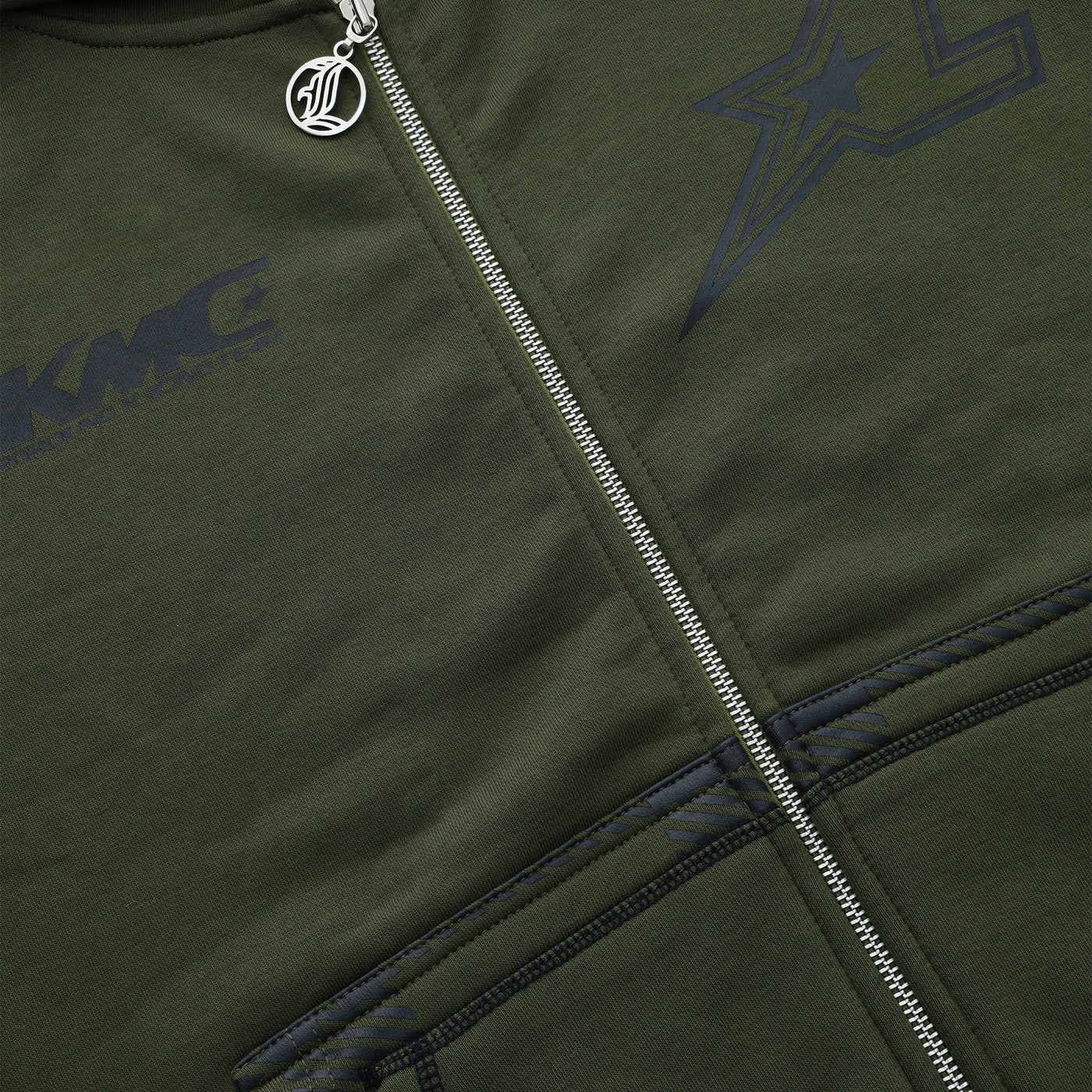 LUKAMACHAIN ZIP HOODIE STRIPED - ARMY GREEN