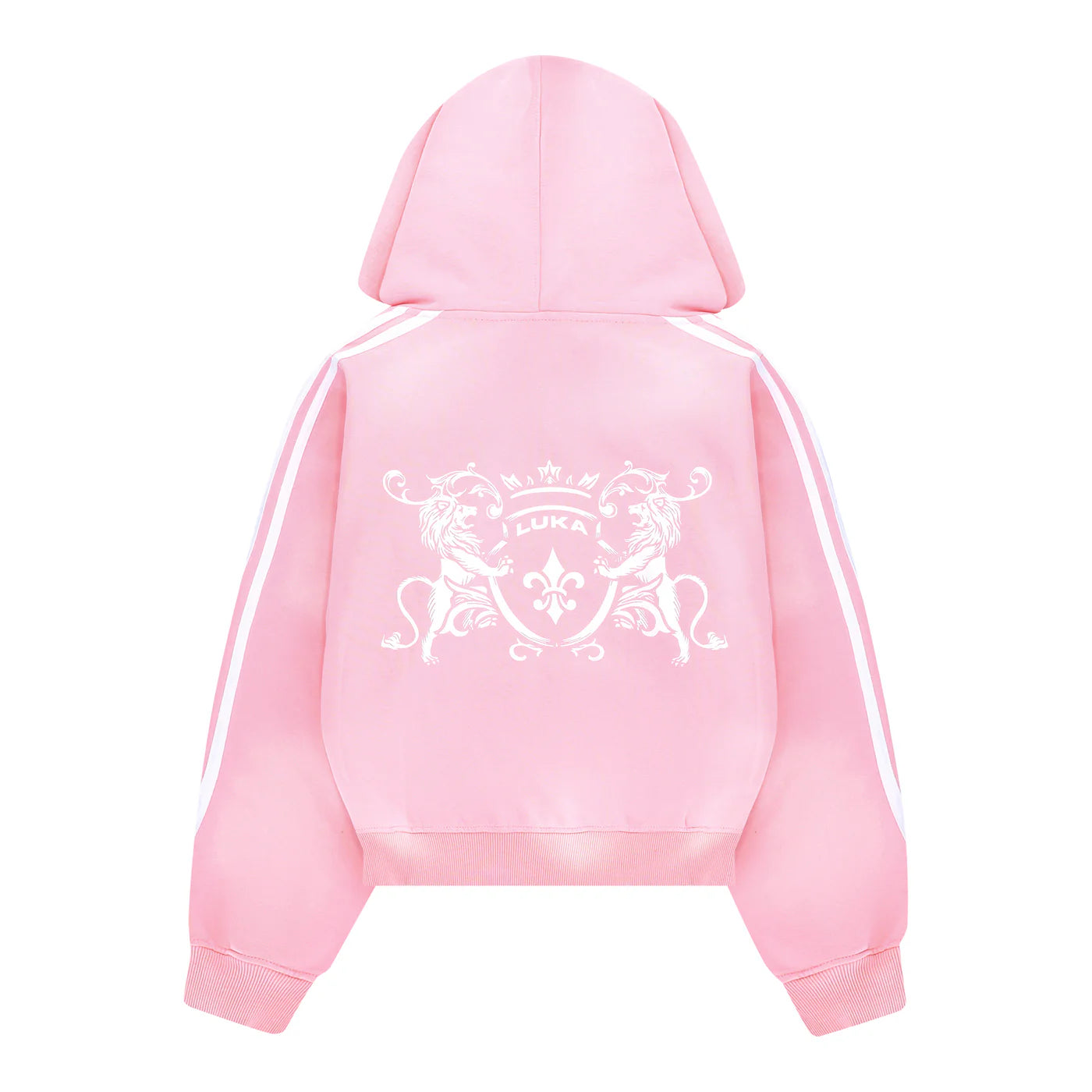 LUKAMACHAIN ZIP HOODIE STRIPED - PINK