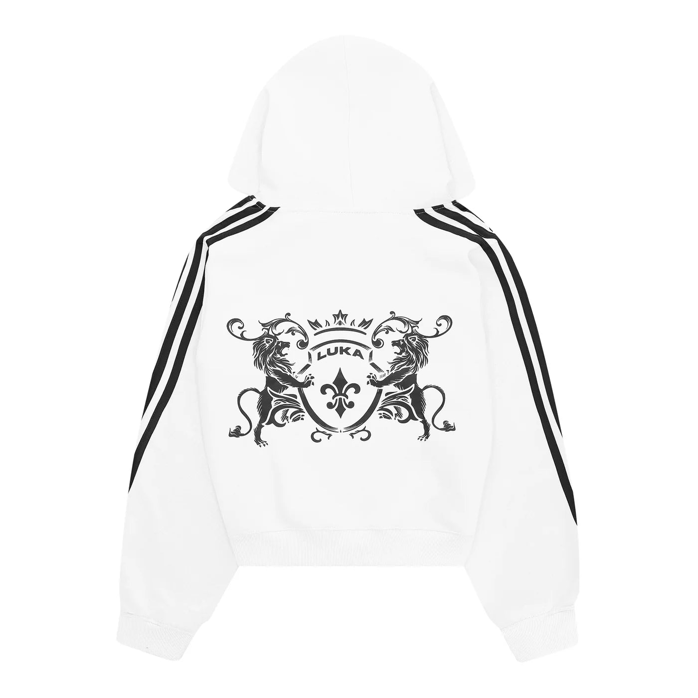 LUKAMACHAIN ZIP HOODIE STRIPED - WHITE