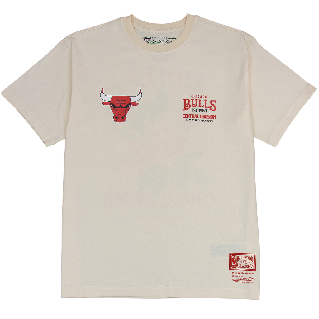 Mitchell And Ness Full Court Pressed Boxy Tee - Chicago Bulls -Stone