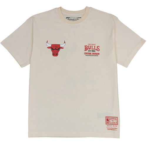Mitchell And Ness Full Court Pressed Boxy Tee - Chicago Bulls -Stone