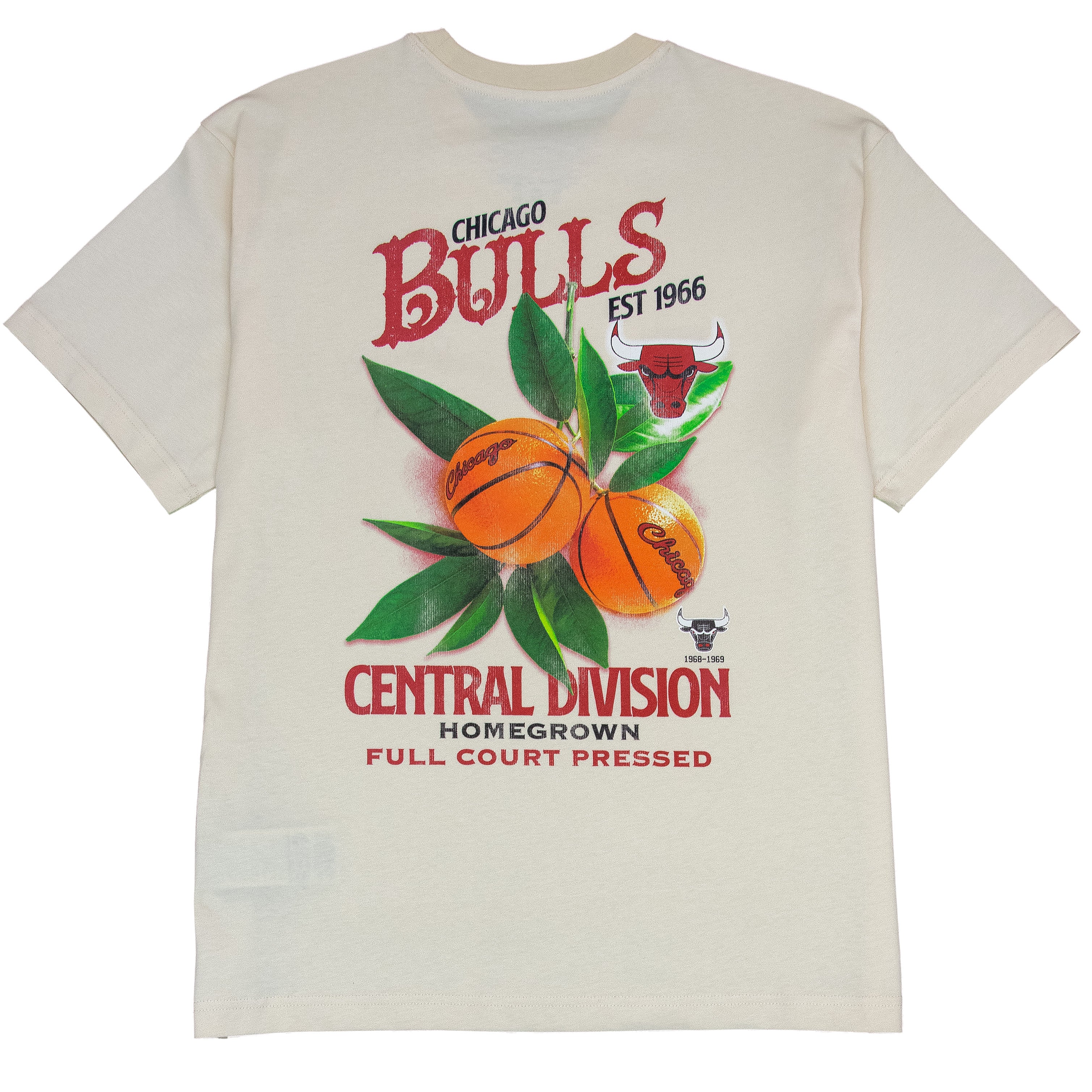 Mitchell And Ness Full Court Pressed Boxy Tee - Chicago Bulls -Stone