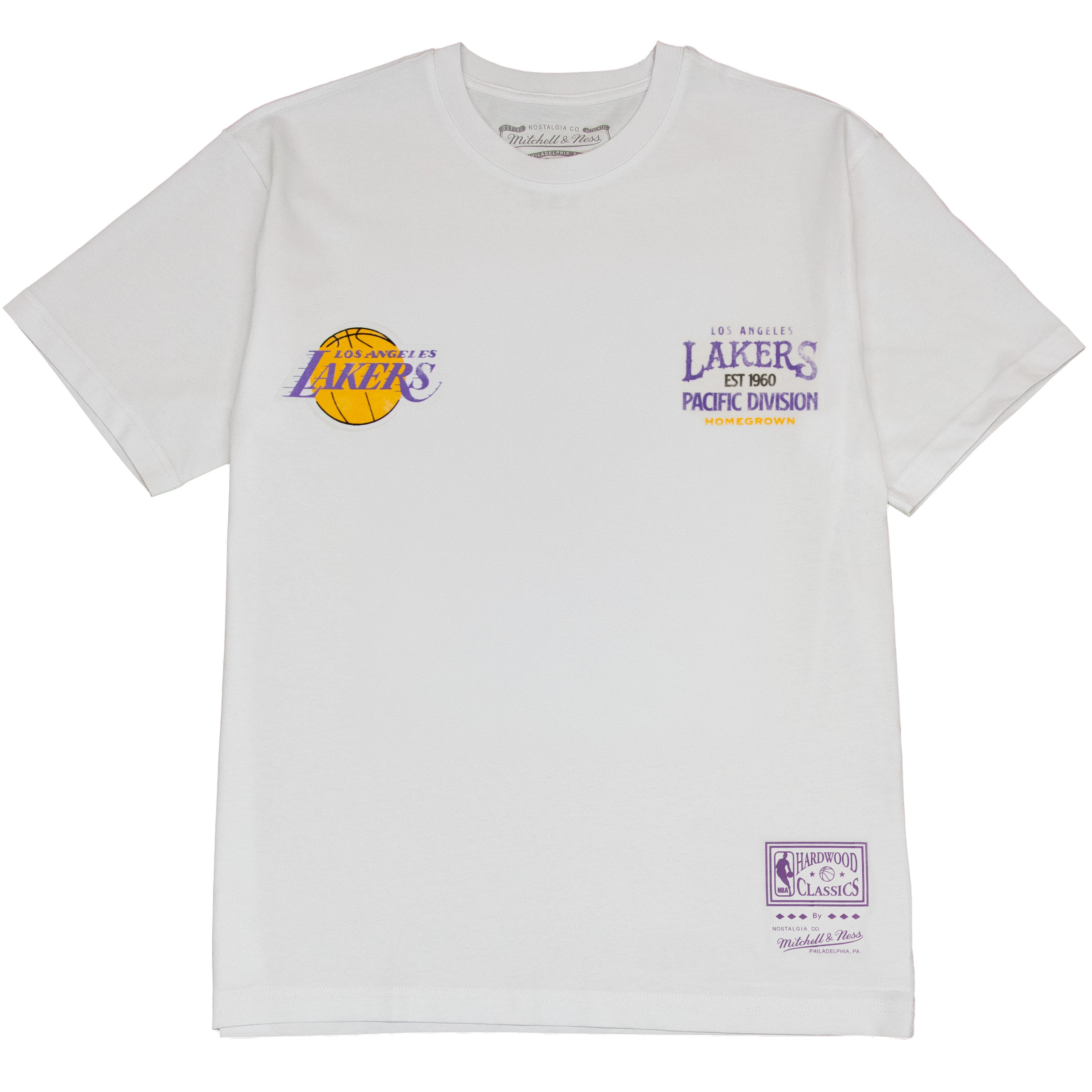 Mitchell And Ness Full Court Pressed Boxy Tee - LA Lakers - White