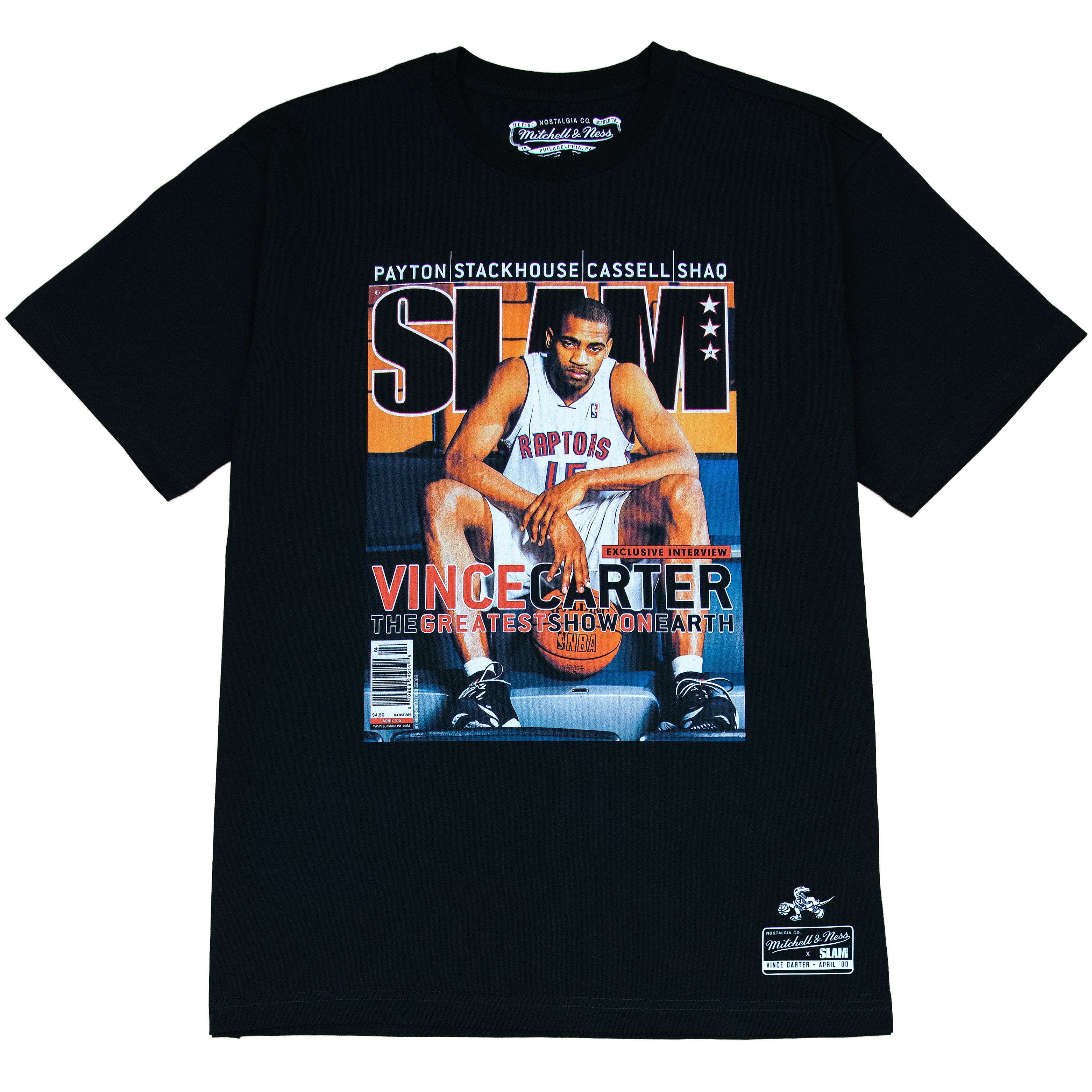 Mitchell And Ness Boxy Slam Tee Vince Carter - Toronto Raptors-Black